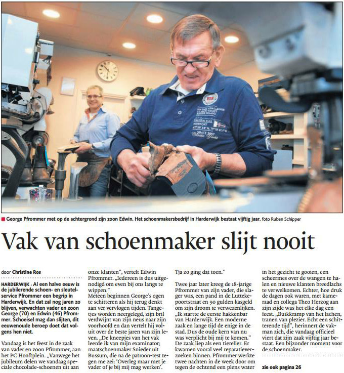 Vak van schoenmaker slijt nooit